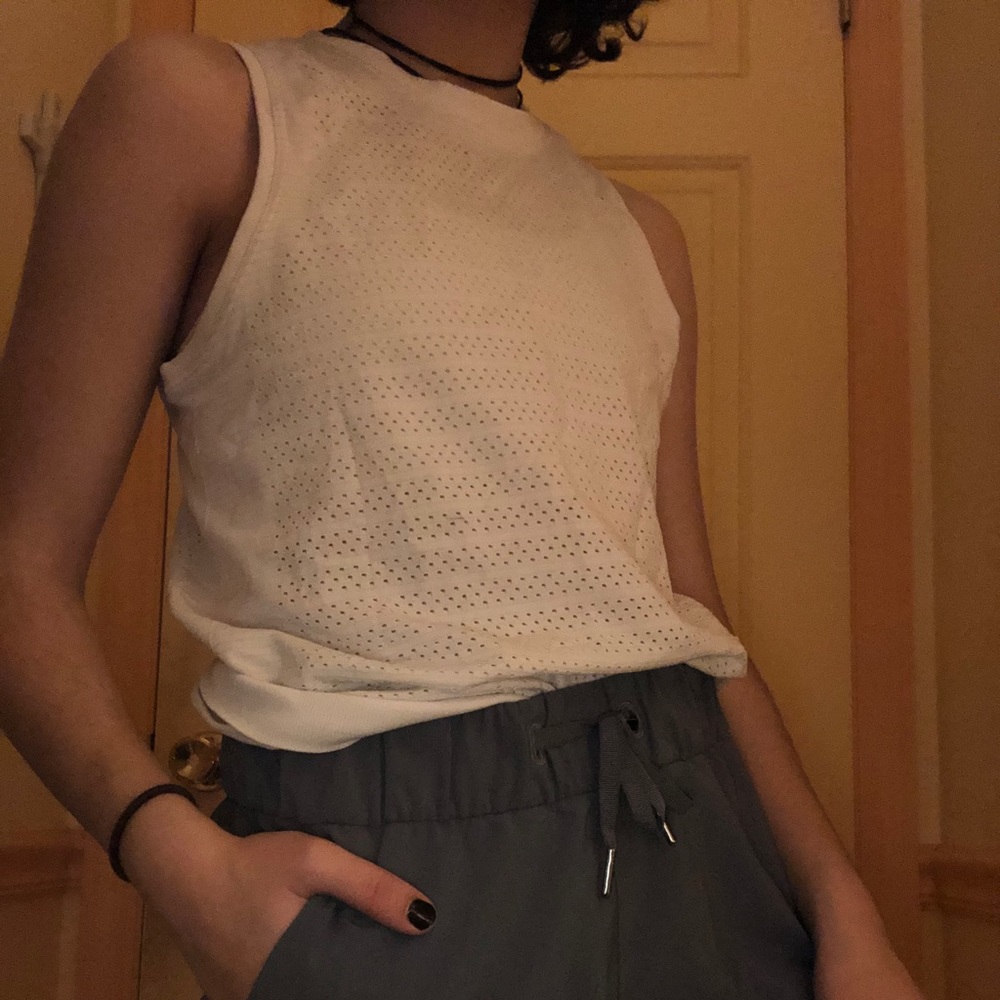 White Lulu Lemon tank top